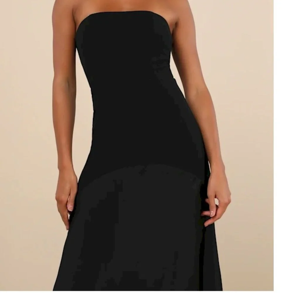 Lulu's Black Strapless Maxi Dress - Picture 5 of 8